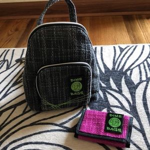 Dime Bags mini backpack and wallet